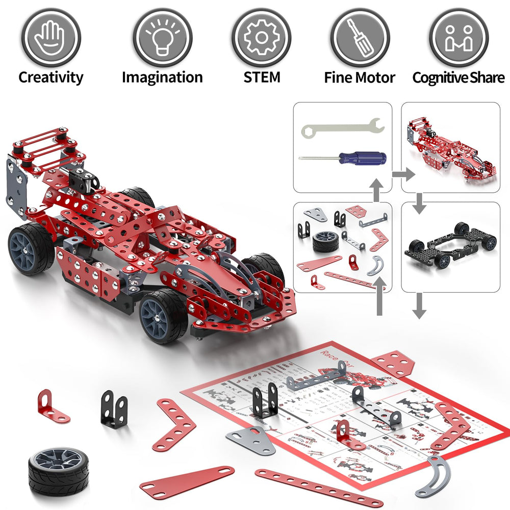 Lucky Doug model car kit set makes a thoughtful STEM gift for kids.
