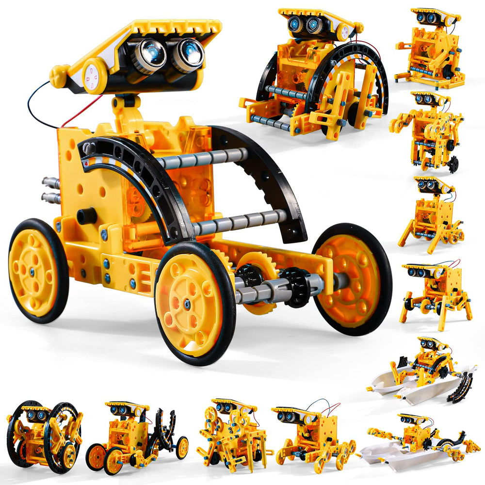 Lucky Doug solar robot kit parts laid out for building and planning
