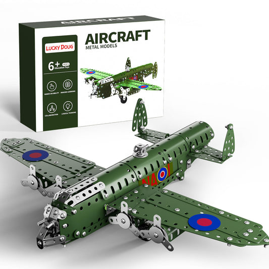 Lucky Doug STEM airplane model with 389 parts ready for hands-on building