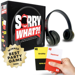 Lucky Egg Sorry What headphones enable quick, humorous lip-reading at parties.