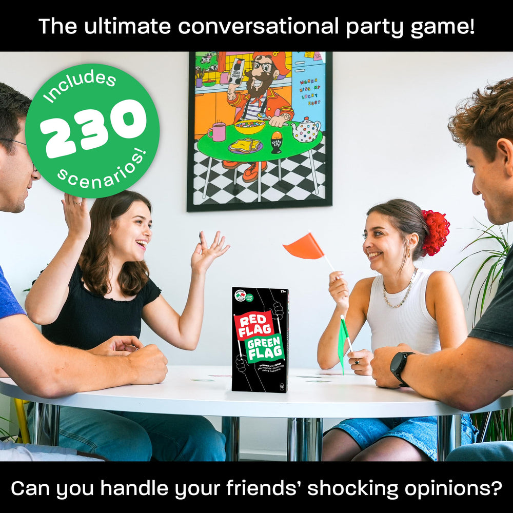 Lucky Egg voting cards enable quick red or green flag judgments.