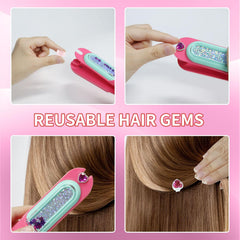 Lucky Mami reusable rhinestones close-up for quick, reusable hair embellishments.