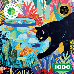 Lucky Puzzles Cat & Catch piece closeup highlights intricate shapes for satisfying assembly.