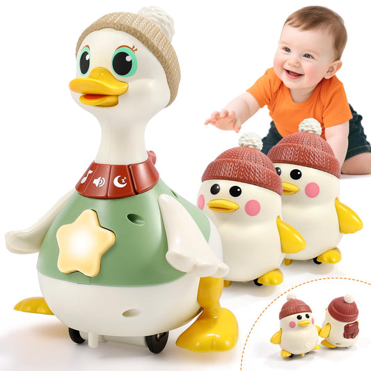 LUDILO musical crawling duck toy front view promotes sensory exploration