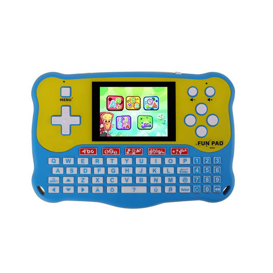 LUHYAUAN Kids Tablet front blue design supports portable learning.