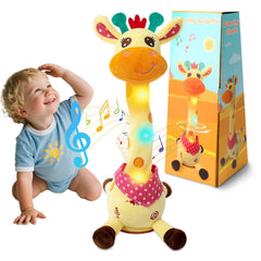 LUKETURE Dancing Giraffe Toy with face LED lights brightens playtime.
