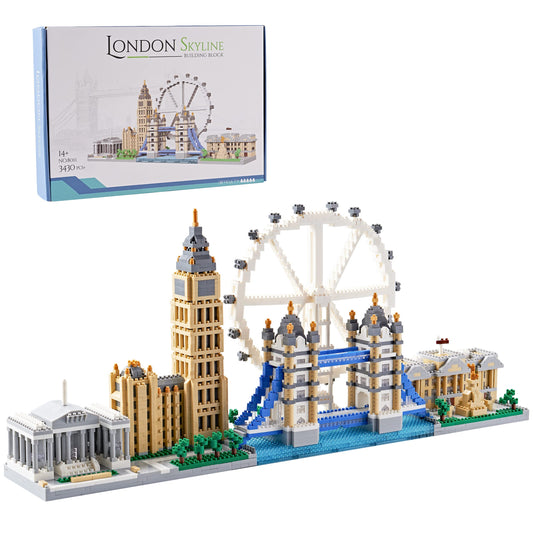 LUKHANG London Skyline Building Set on packaging cover for display