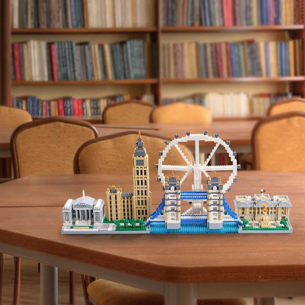LUKHANG London Skyline Building Set micro blocks closeup reveals precision pieces