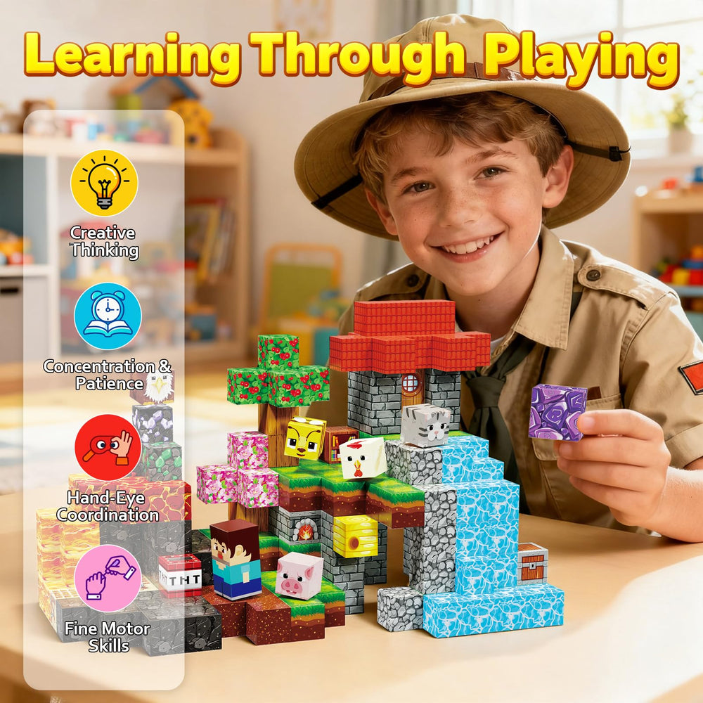 Lukoca classroom setup with magnetic blocks for group STEM activities.