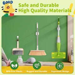 Lullulii cleaning toy set in green offers engaging, non-toxic play.