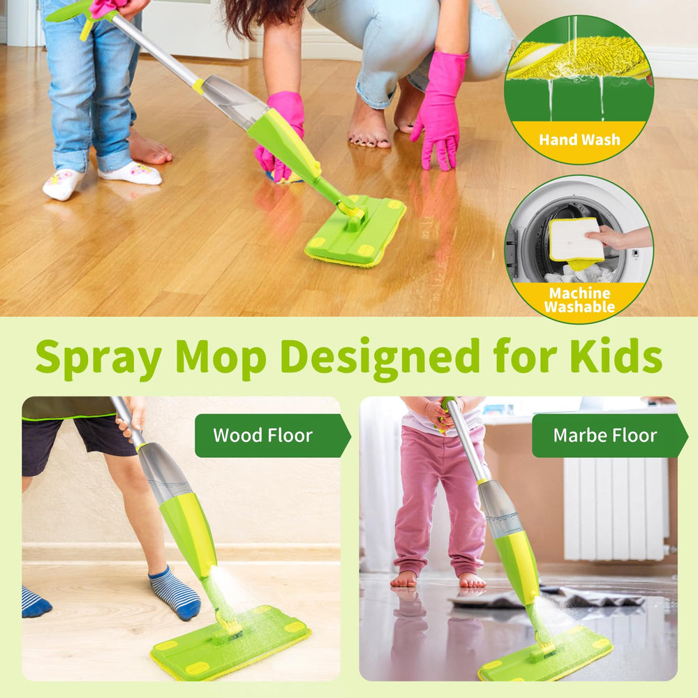 Lullulii detachable mop head is machine-washable for quick cleanup.