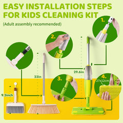 Lullulii kids broom and dustpan clip keeps playtime organized for little helpers.