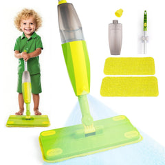 Lullulii kids spray mop bottle enables safe, water-based cleaning for toddlers.
