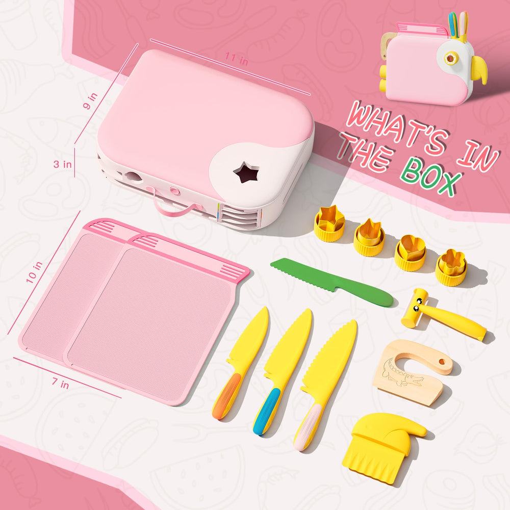 Lullulii Montessori kitchen kit portable, ideal for camping or picnics.