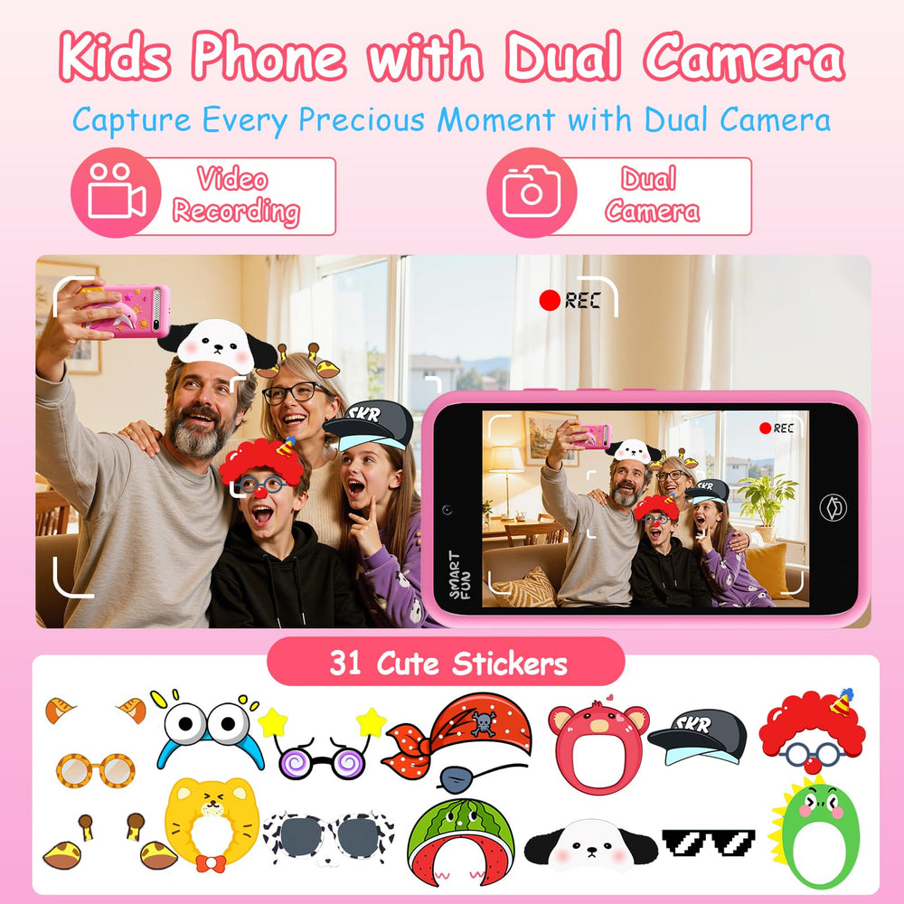luluckck kid-friendly camera on the phone for memories and videos