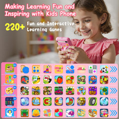 luluckck toy phone offering 220+ games library to spark curiosity and focus