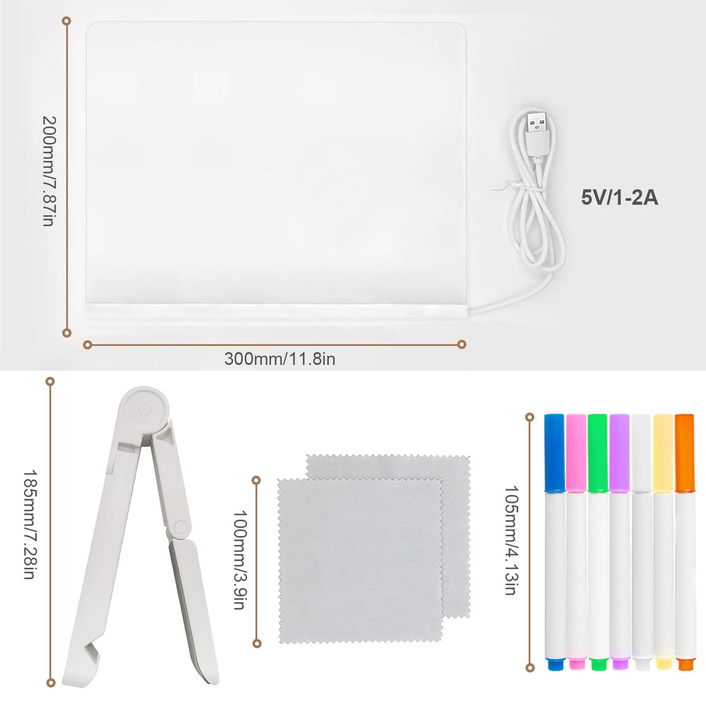 Lumiboard drawing board side view showing slim, lightweight design