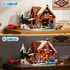 Lumibricks Aurora-Cabin glass walls reveal warm interior lighting for dramatic glow.