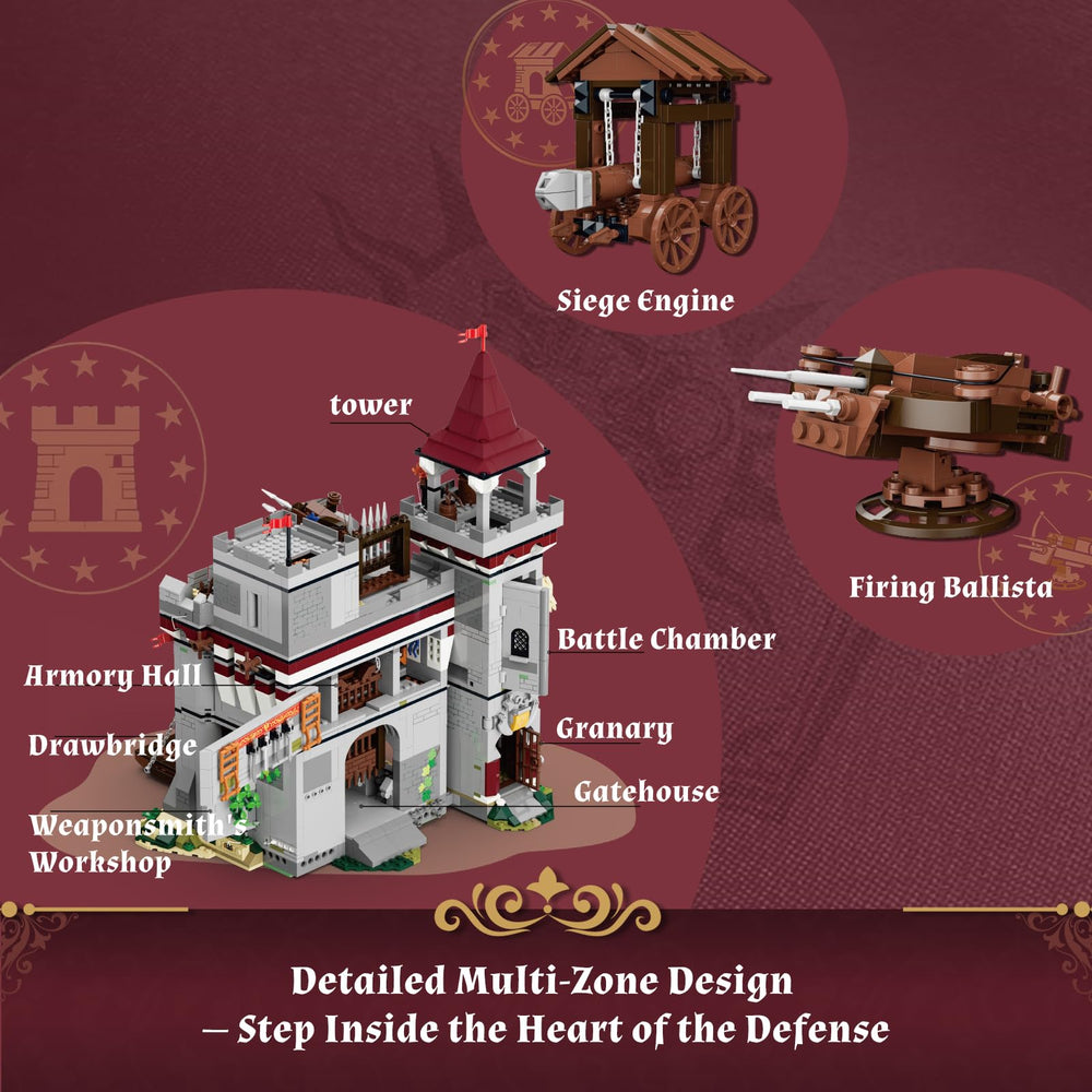 Lumibricks ballista rotation adds dynamic action to a diorama.