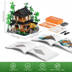Lumibricks Bamboo-House Lighting Guqin Music Nook – inspires cultural display and cozy corners.