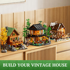 Lumibricks Bamboo-House Lighting Ink Painting Room – supports artistic storytelling in a home display.