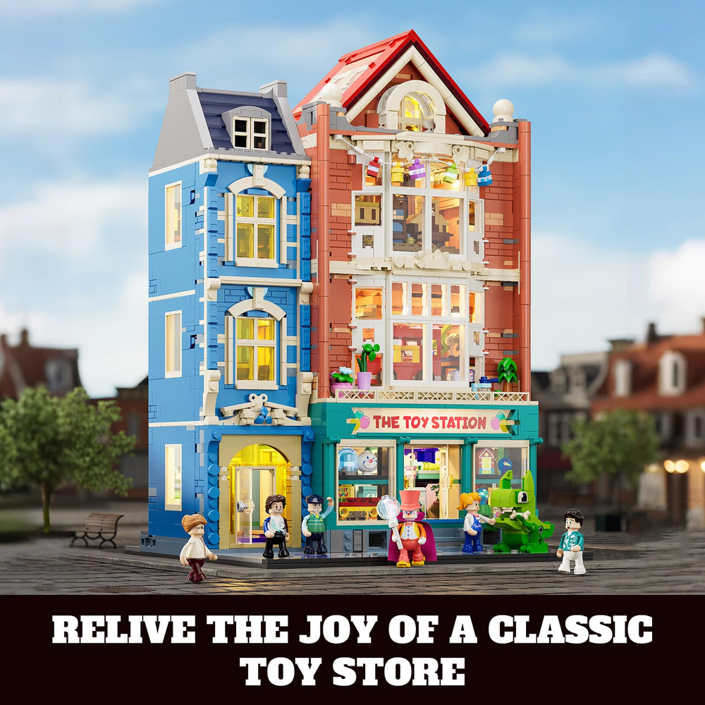 Lumibricks board game diorama scene encouraging imaginative play.