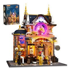Lumibricks Steampunk Memory Magic Shop facade with gears for a striking collectible display