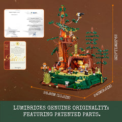 Lumibricks interactive hideout reveals traps and treasure caves during play.