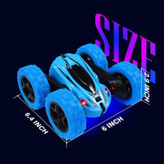Lumiparty RC stunt car controller demonstrates 2.4GHz range for smooth control.