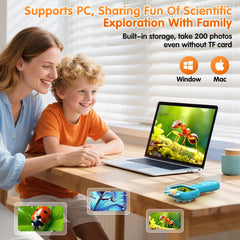 Lumiscp neck lanyard keeps the mini microscope accessible during outdoor investigations