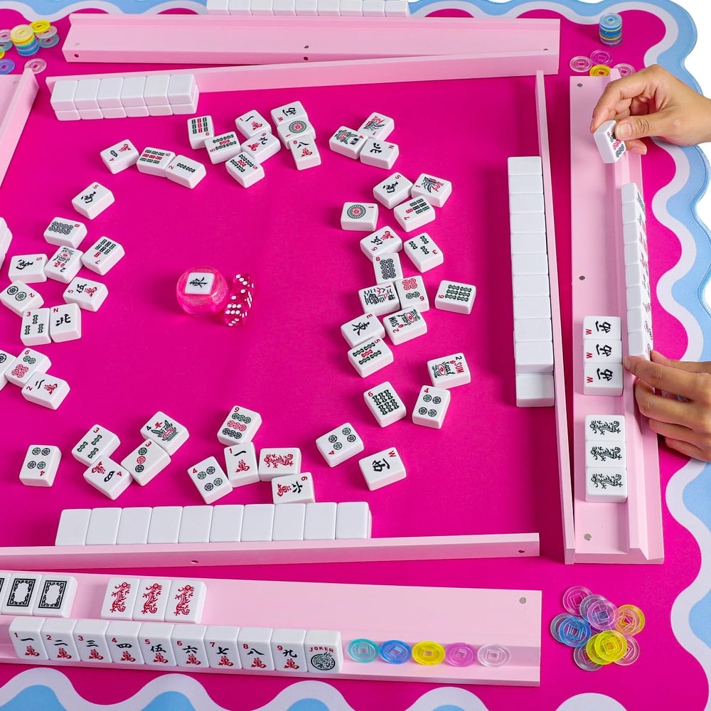 LUMIVIA home-use mahjong racks support easy tile placement for players.