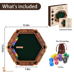 LumWuds Shut The Box dice close-up showing vibrant colors and tactile feel.