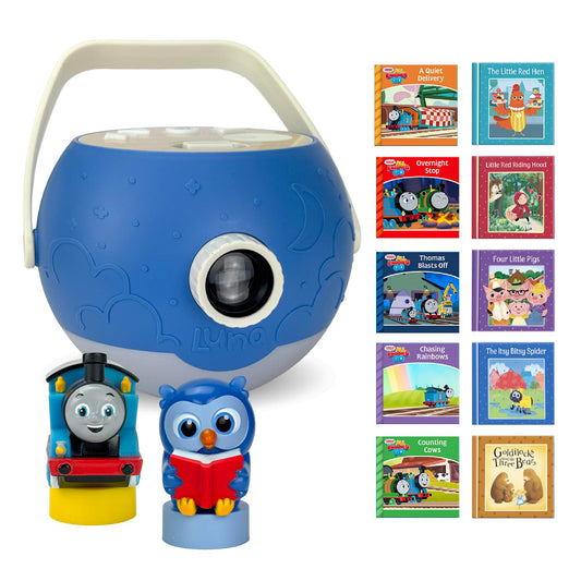 Luna StoryTime Projector with owl on top for soothing bedtime storytelling