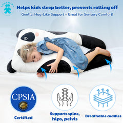 LUNAMIRA Panda Kids Body Pillow knee padding closeup reveals extra comfort