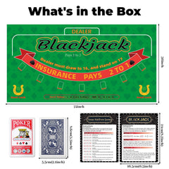 Lunorvexia poker mat blackjack side ready for casino night fun