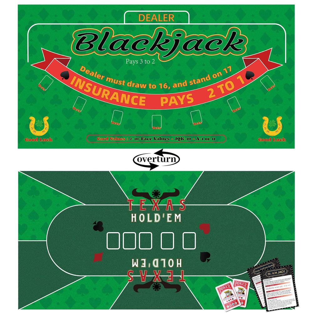 Lunorvexia double-sided poker mat Texas Hold'em side for casual home games