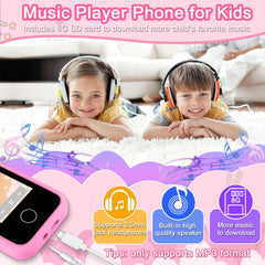 Luoba kids phone 8GB storage, stores music and stories for on-the-go use.