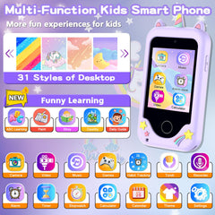 Luoba Kids Smart Phone dual camera for photos and quick video captures.