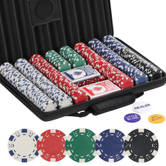 LUOBAO poker chips 500 pcs for Texas Hold'em, durable clay blend for smooth casino-style gameplay.