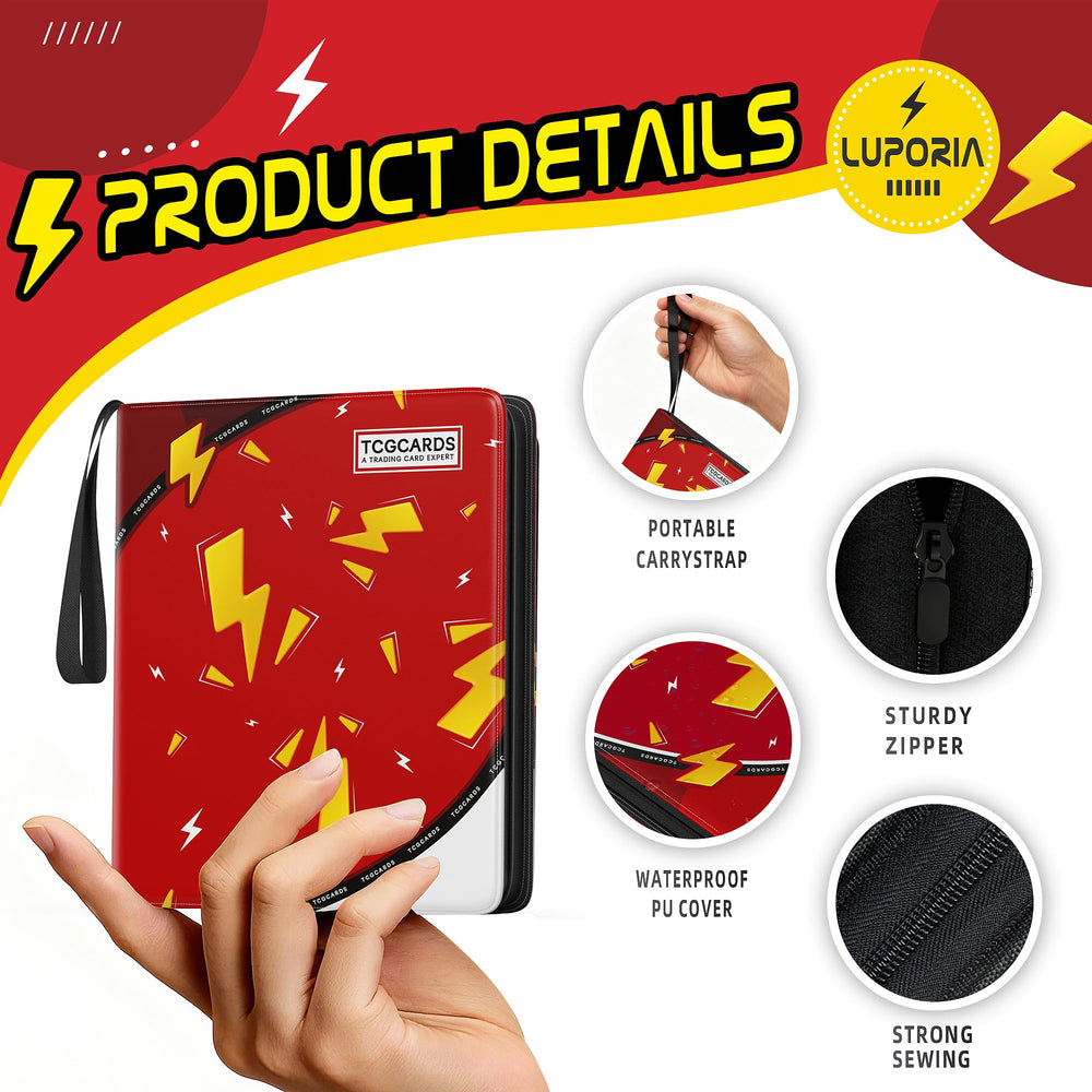 Luporia anti-yellowing acid-free pages preserve card details without fading.