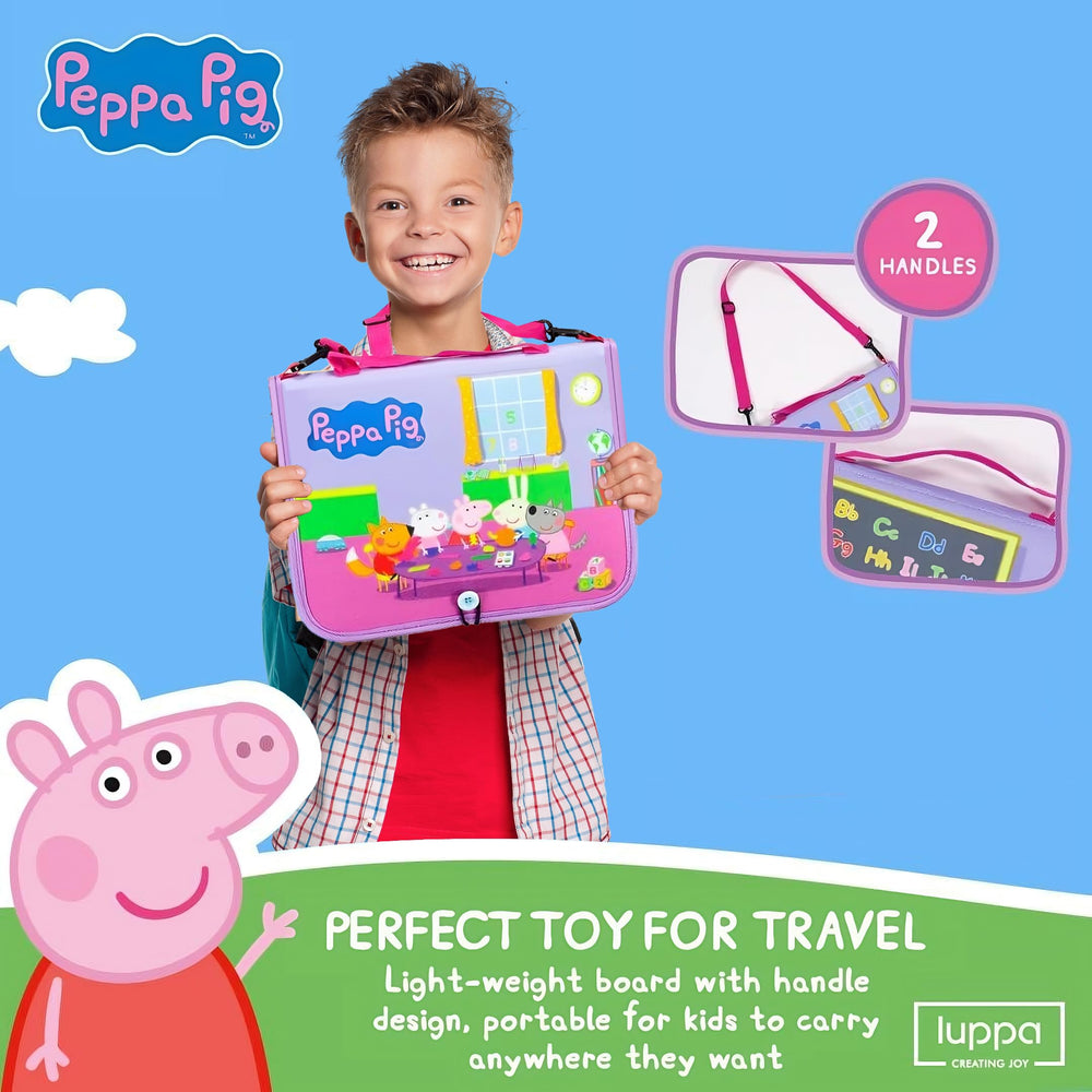 Luppa Peppa Pig Busy Board snap and buckle tasks boost dexterity