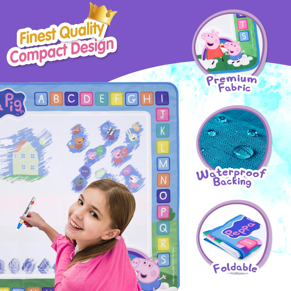 LUPPA Peppa Pig doodle mat offers a spacious area for group play