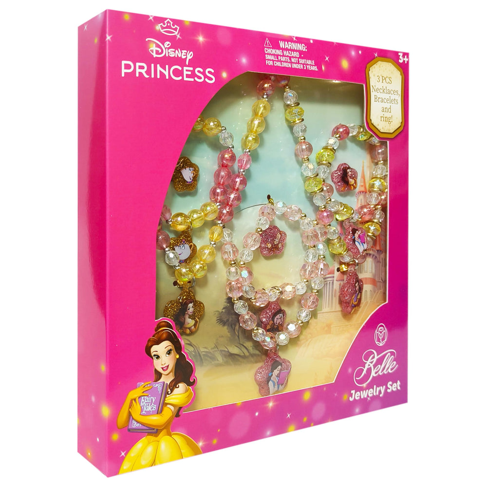 LUV HER Belle-inspired charms and detailing on jewelry pieces.