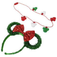 LUV HER Disney Minnie headband with tinsel ears for festive wear and comfort