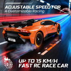 Luxos RC Lamborghini Huracan STO durable ABS build for indoor outdoor fun