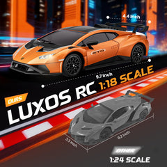 Luxos RC Lamborghini Huracan STO includes two rechargeable batteries for longer play