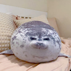 LUXSIT seal pillow nap-time setup, decorative and cozy on a couch