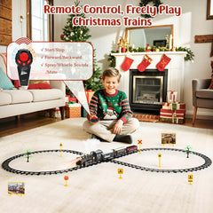 Luxspire train set with smoke, lights and sound adds lifelike excitement during holidays.