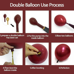 LUXURparty burgundy and gold mixed balloons for elegant color contrast.