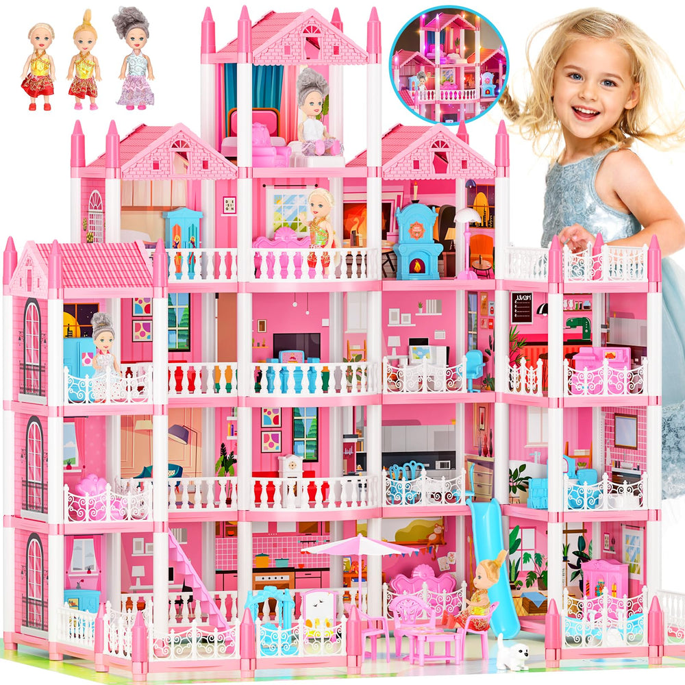 LUYE 5-story dream doll house with lights for immersive play